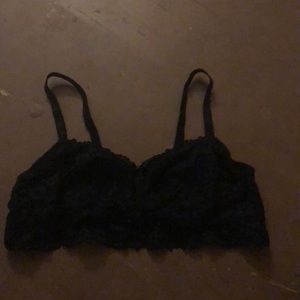 Black bralette, lacy detail